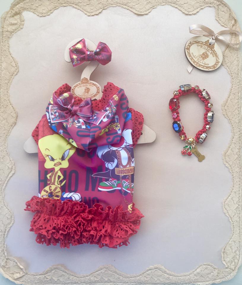 Рокличка, нашийниче - бижу и шнолка “My Yorkie Fashion Icon collection by FREA”